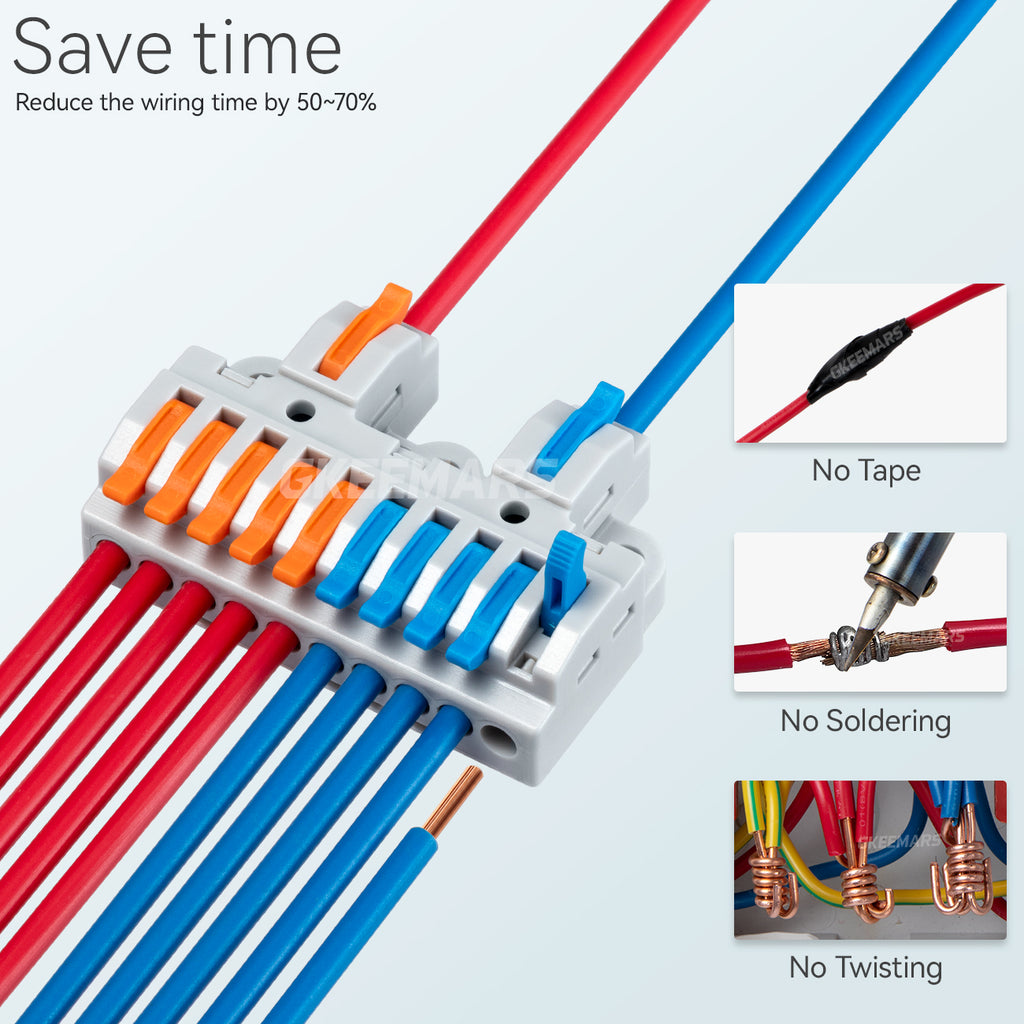 IDEAL PUSH IN ELECTRICAL WIRE CABLE LEAD CONNECTOR 2 PORT Terminal Pac - Foto 6