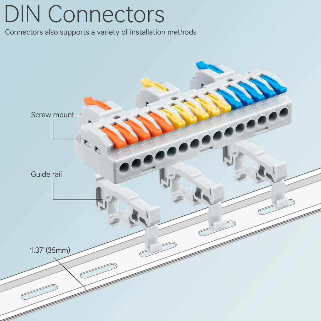 Dim Connectors DIN Rail Wire Splicing Connector | 3 in 15 out ( KV4315 ) – GKEEMARS
